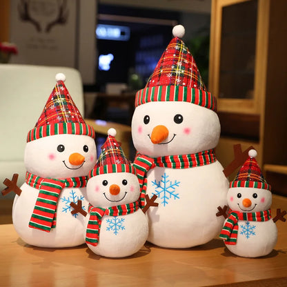 20cm Christmas Plush Dolls Santa Snowman Reindeer Toys