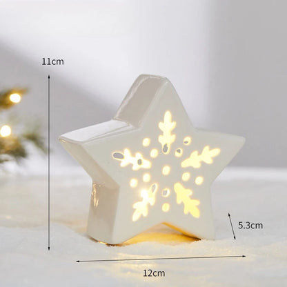 Ceramic Light Up Christmas Tree House Desktop