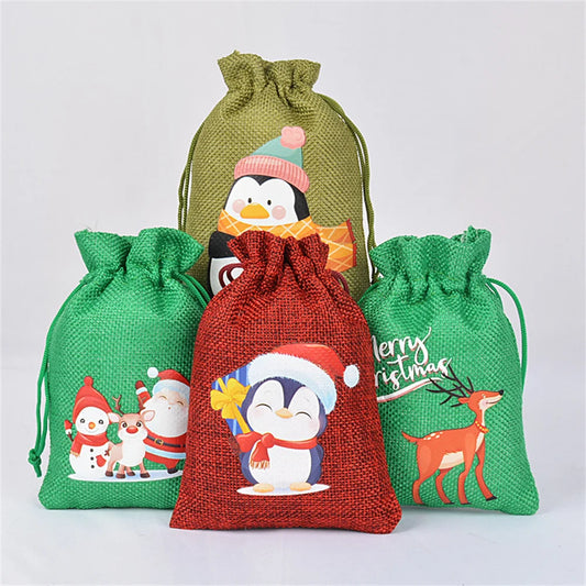 Linen Cotton Christmas Gift Bags
