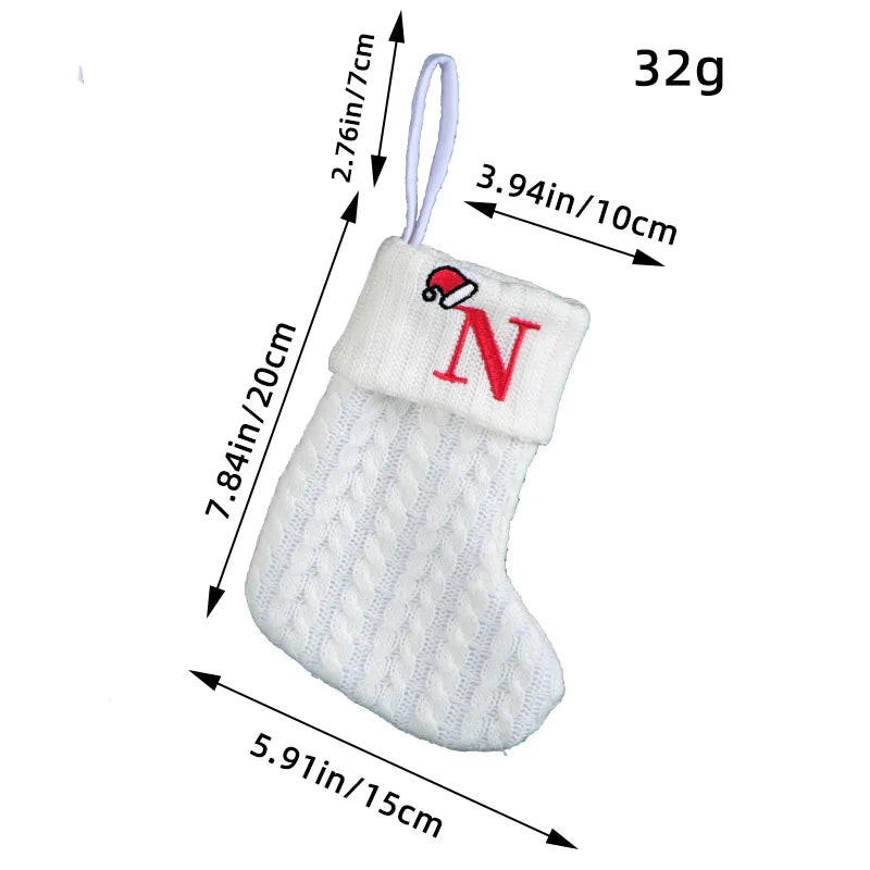 Knitted White Christmas Socks