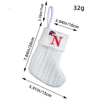 Knitted White Christmas Socks