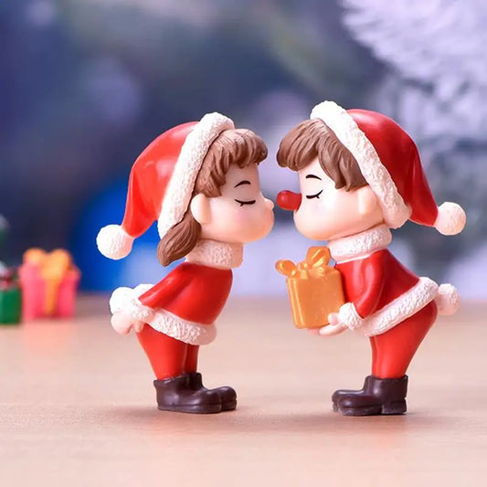Mini Christmas Couple Figurine Set