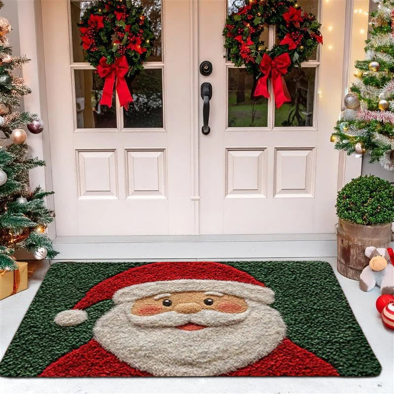 Red Santa Claus Christmas Door Mat