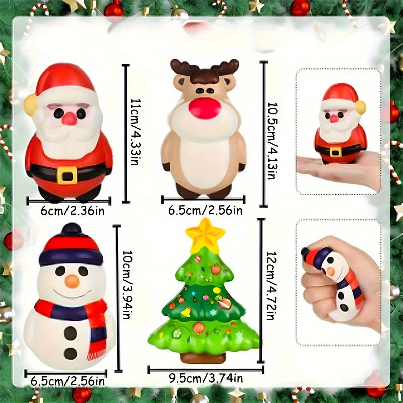4-Pack Christmas Squishy Toys