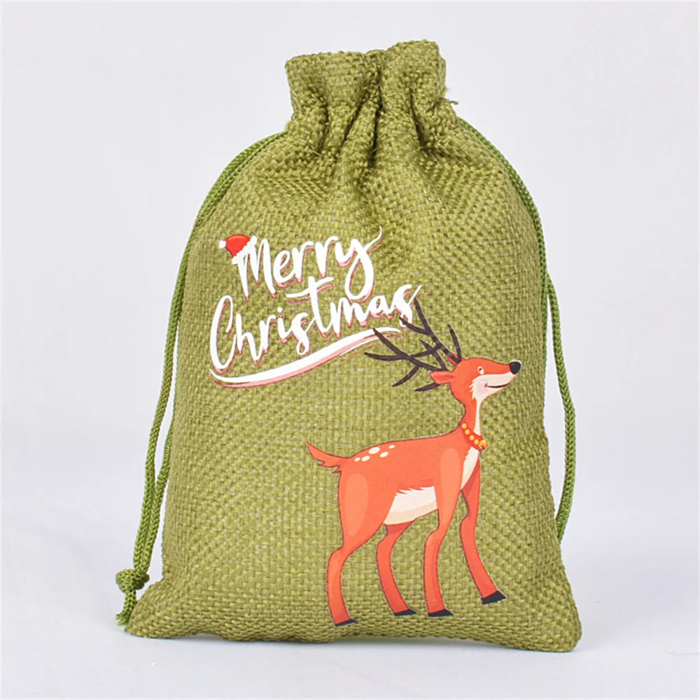 Linen Cotton Christmas Gift Bags