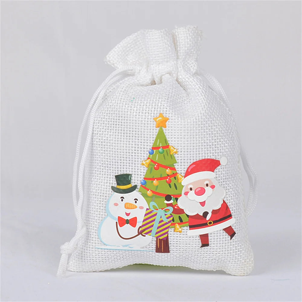 Linen Cotton Christmas Gift Bags