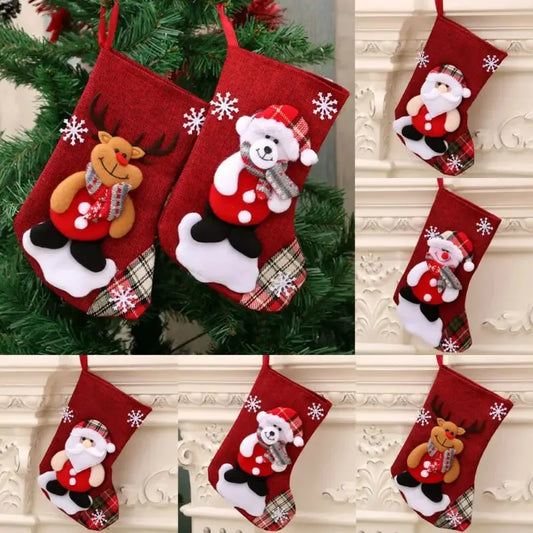 Santa and Elk Christmas Gift Stockings