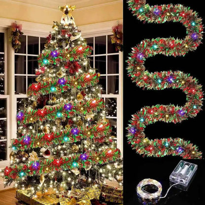 LED Shiny Metallic Christmas Tinsel Garland