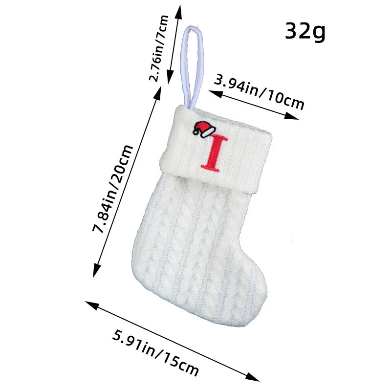 Knitted White Christmas Socks