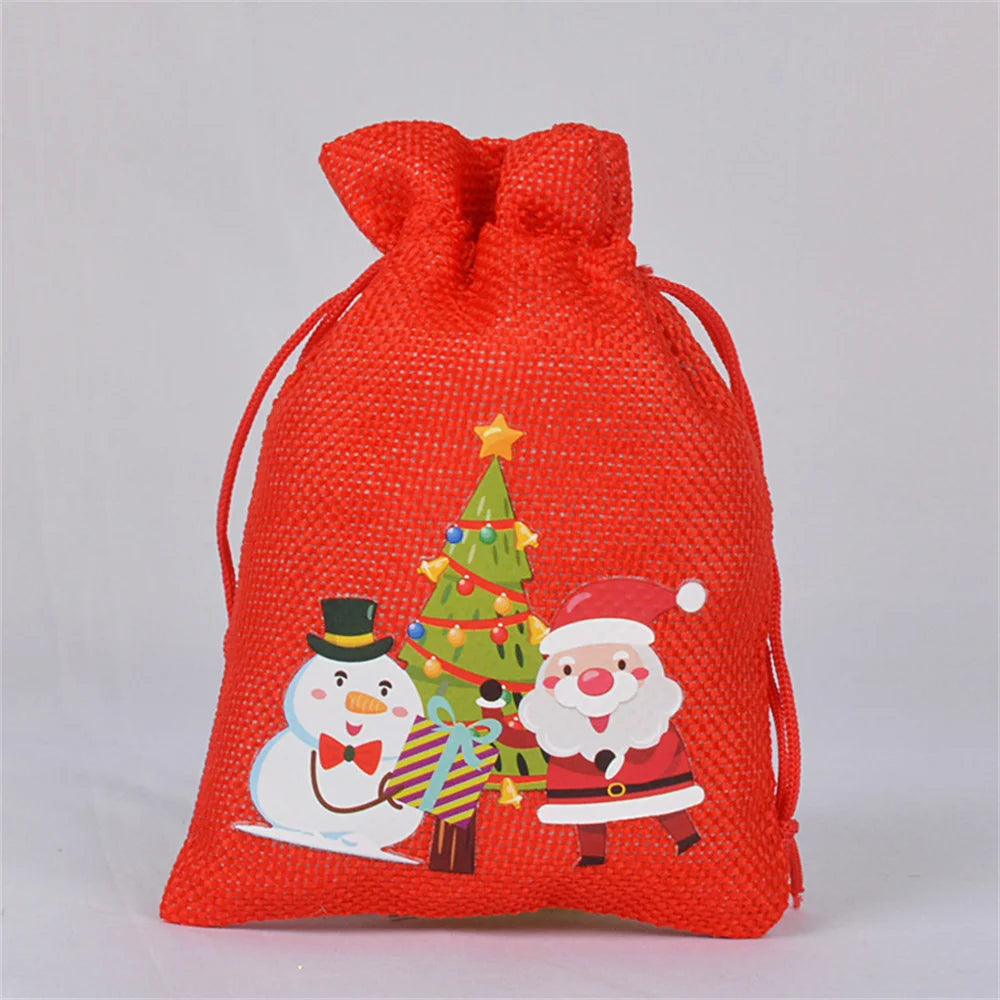 Linen Cotton Christmas Gift Bags