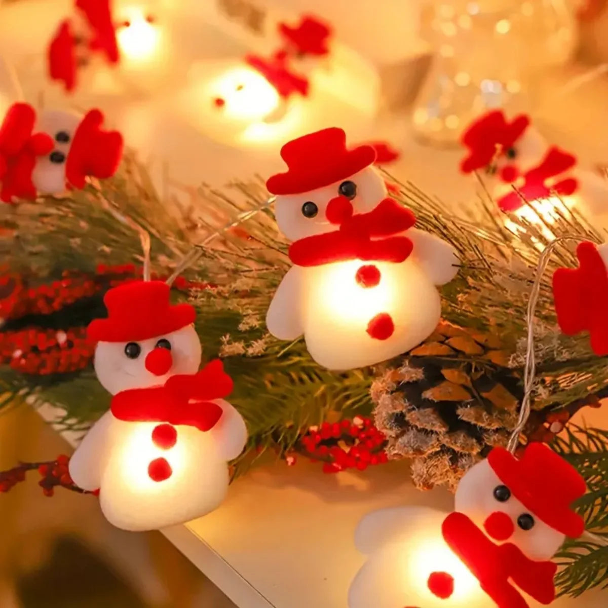 Plush Snowman LED String Lights