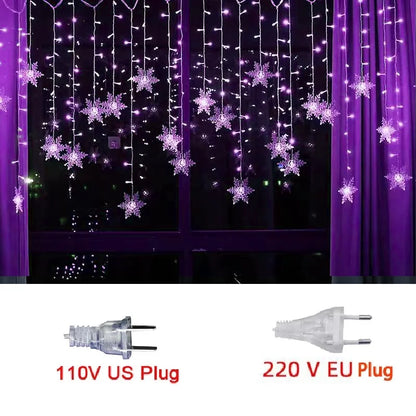 3.2M Snowflake LED Curtain String Lights