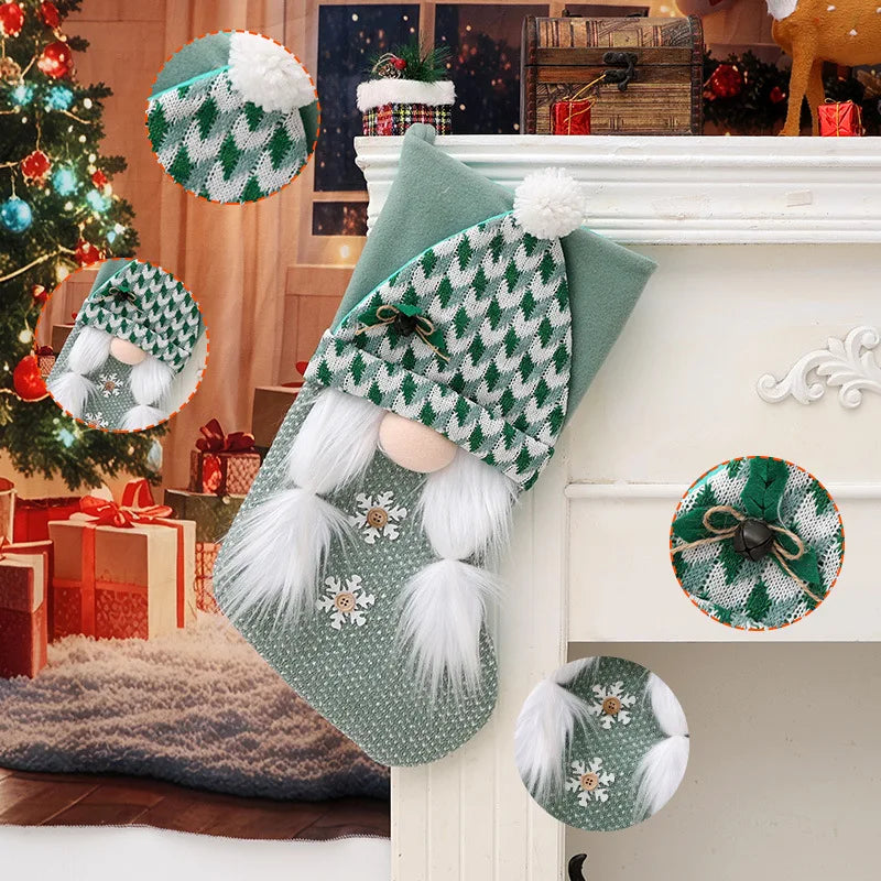 Knitted Green Christmas Gift Socks