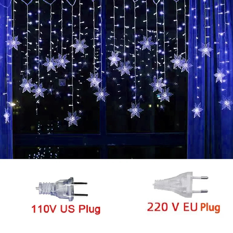 3.2M Snowflake LED Curtain String Lights