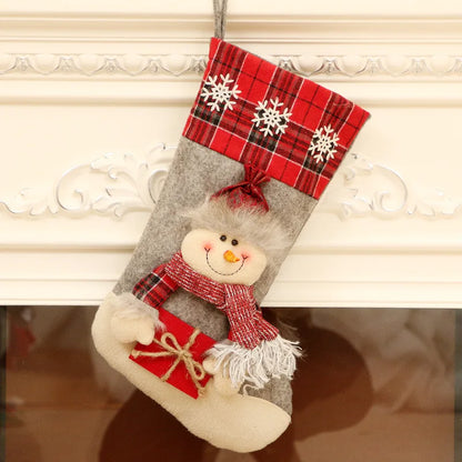Santa Snowman Reindeer Christmas Stocking Ornament
