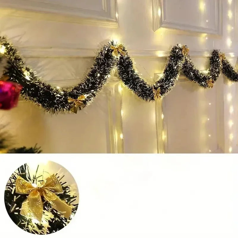 2m Christmas Tinsel Garland LED Light
