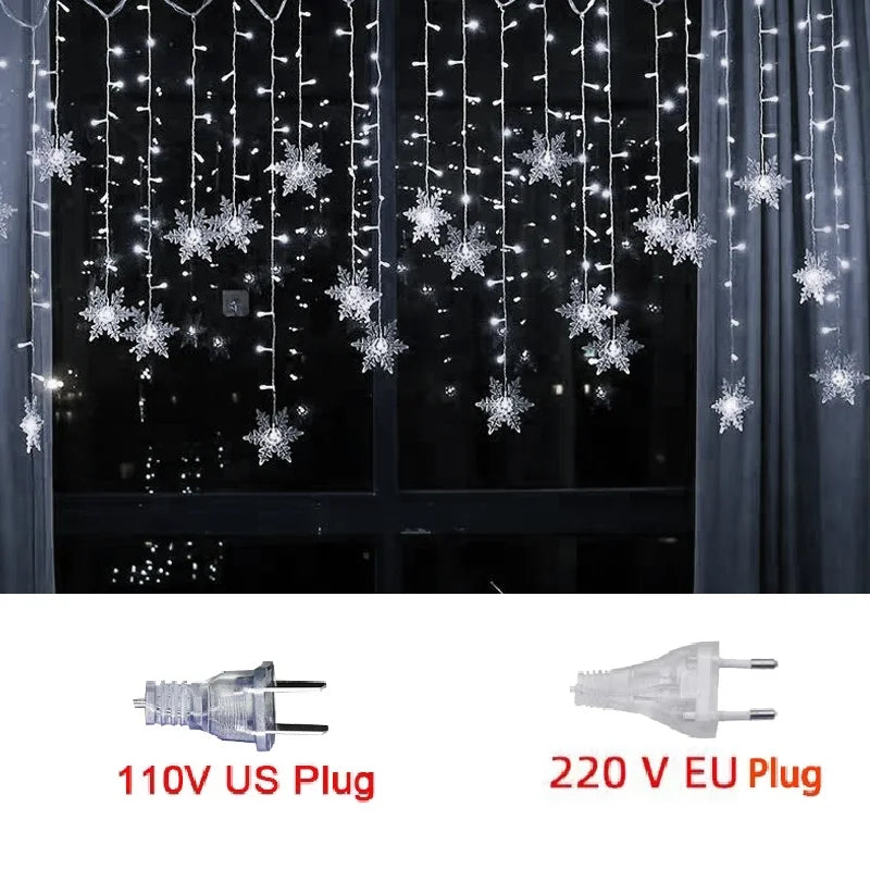 3.2M Snowflake LED Curtain String Lights