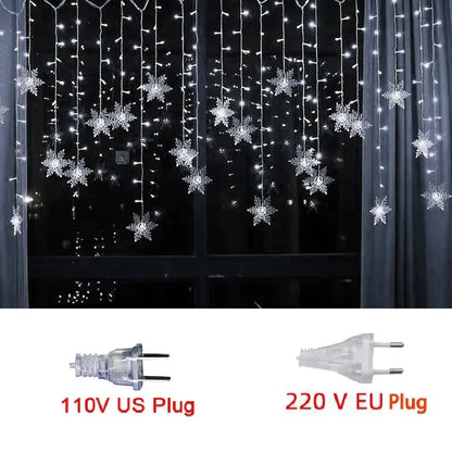 3.2M Snowflake LED Curtain String Lights