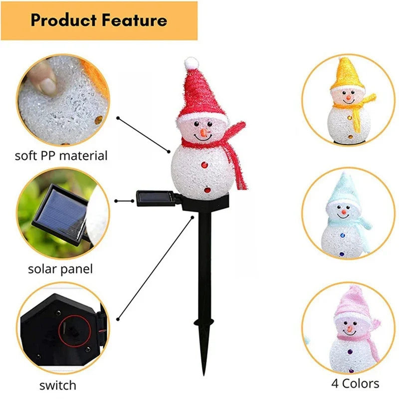 Solar LED Snowman Garden Lights