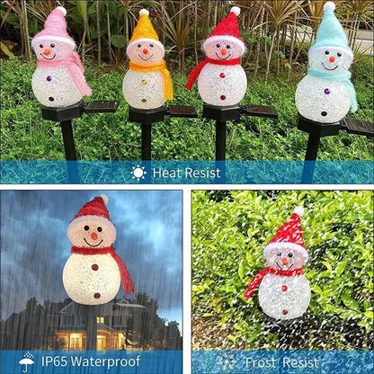 Solar LED Snowman Garden Lights