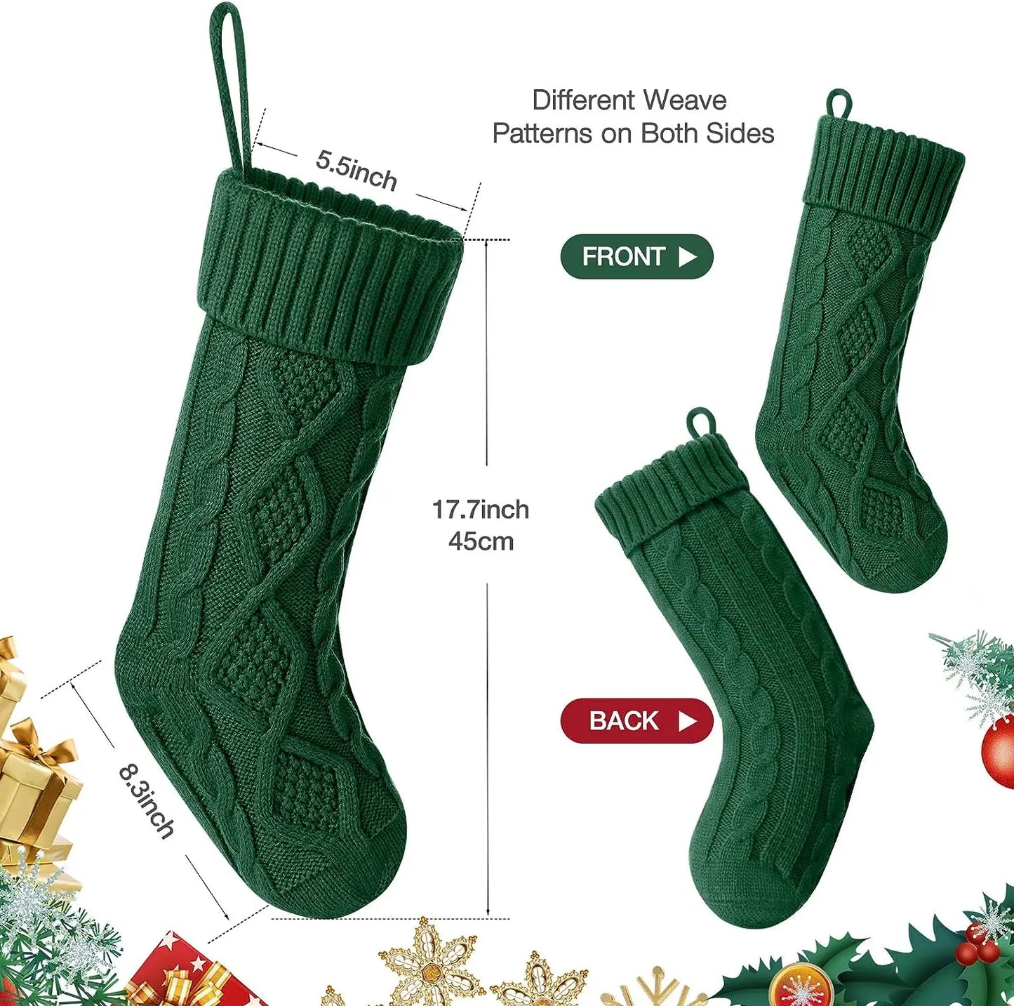 Large Knitted Cotton Christmas Stockings