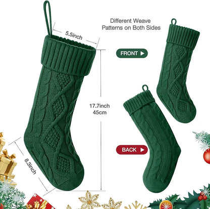 Large Knitted Cotton Christmas Stockings