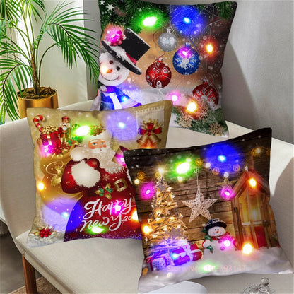 LED Santa Claus Cushion Cover