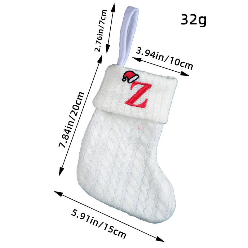 Knitted White Christmas Socks