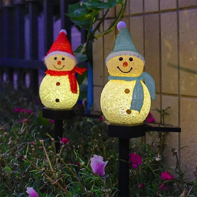 Solar LED Snowman Garden Lights