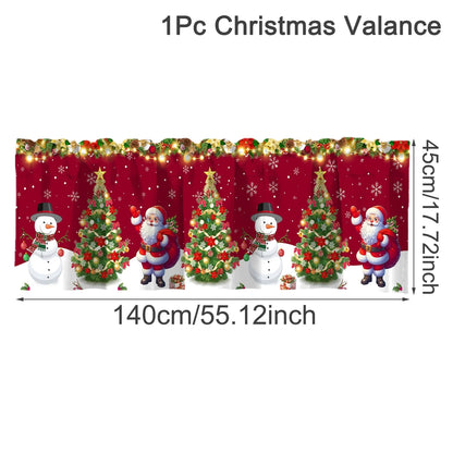 2pcs Merry Christmas Polyester Curtains Festive