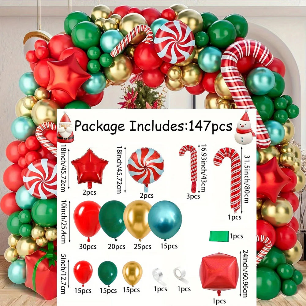 137PCS Christmas Balloon Arch Set
