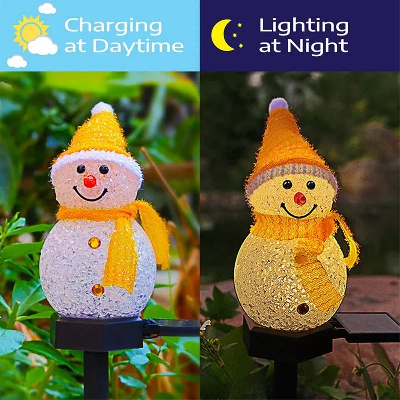 Solar LED Snowman Garden Lights