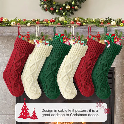 Large Knitted Cotton Christmas Stockings