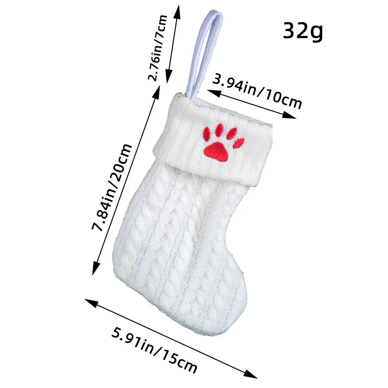 Knitted White Christmas Socks