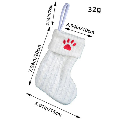 Knitted White Christmas Socks