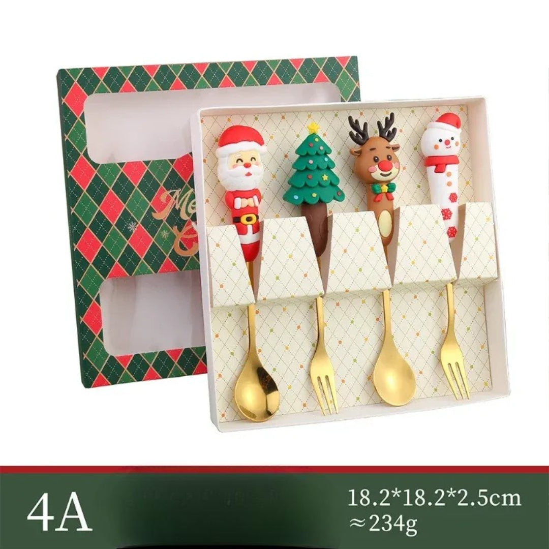 Stainless Steel Christmas Cutlery Set