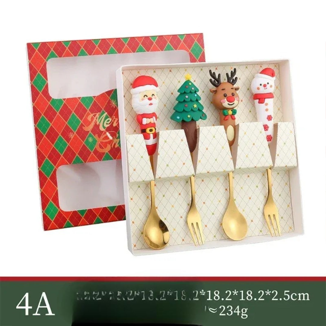 Stainless Steel Christmas Cutlery Set